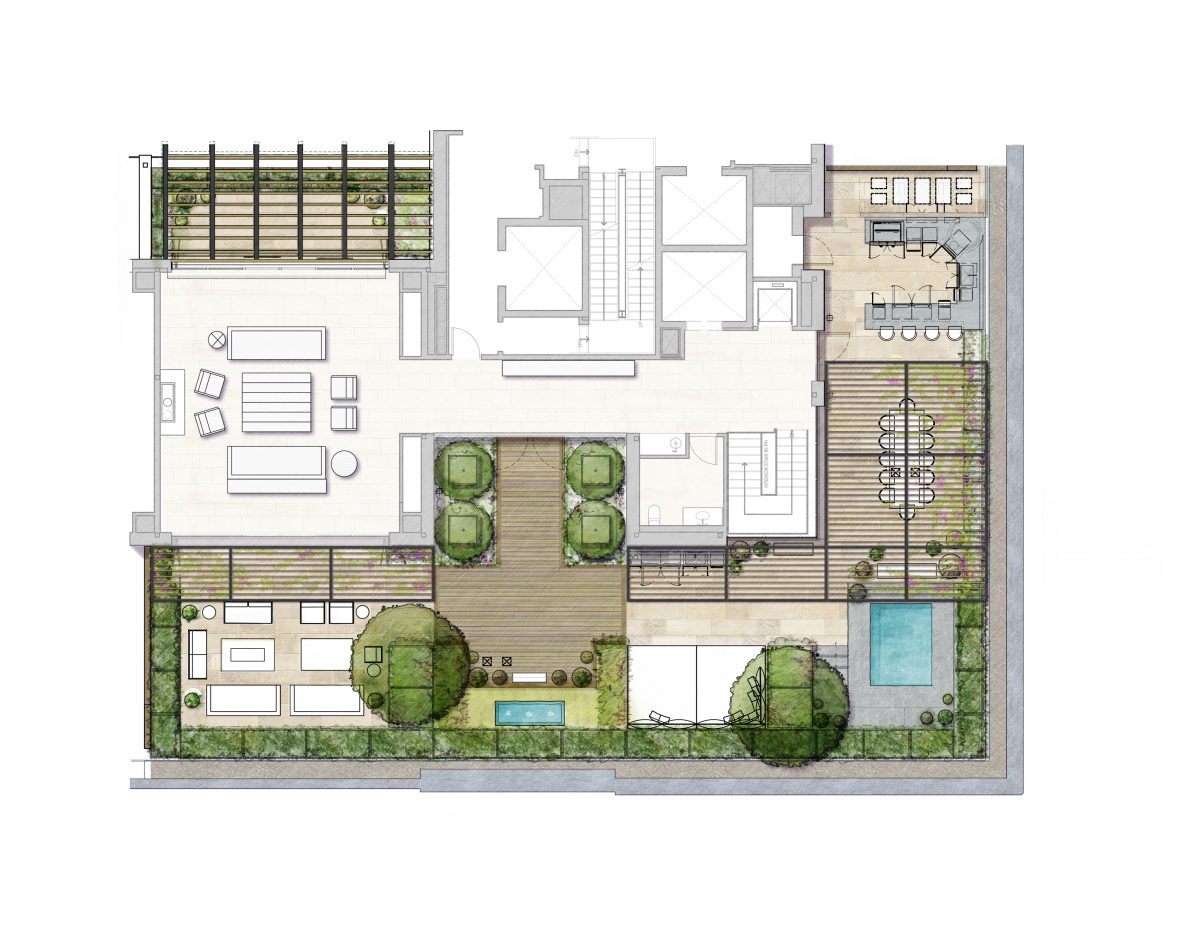Greenwich Rooftop Plan Hollander Design