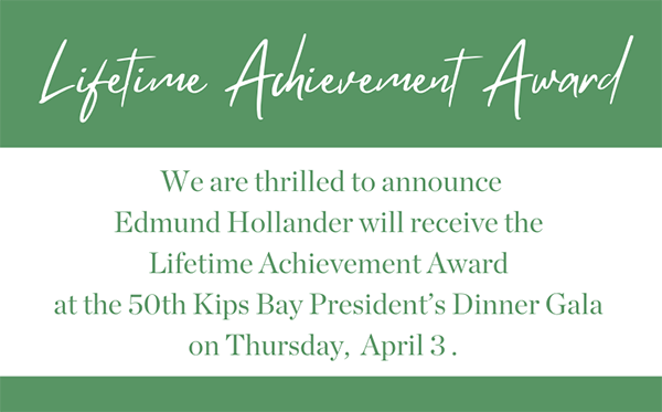 Edmund Hollander to Receive Lifetime Achievement Award